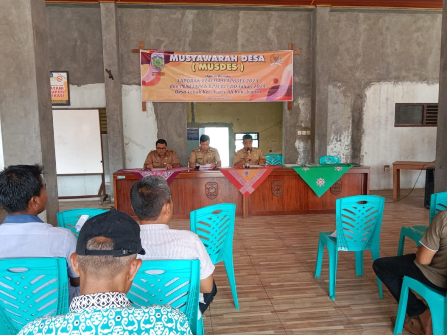 Laporan Realisasi APBDES 2023 dan Penetapan KPM BLT DD Tahun 2024 Desa Lebak, Kec. Pakis Aji, Kab. Jepara