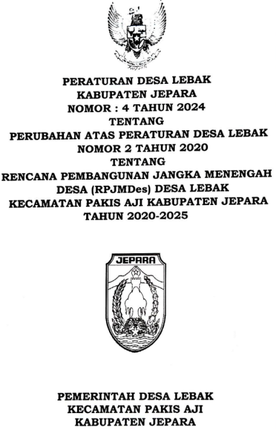 RPJMDES DESA LEBAK TAHUN 2024